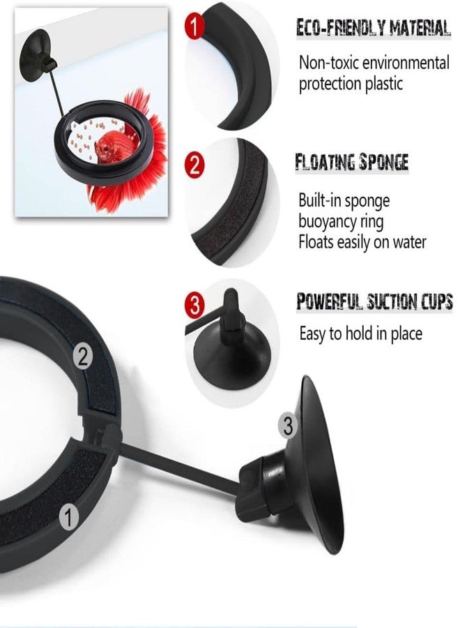 حلقة تغذية الأسماك العائمة VAYINATO® (دائرية - سوداء) مع كوب شفط، ملحقات أحواض أسماك الزينة لأحواض أسماك السيشيلد، والبيتا، والأسماك الذهبية، والسبيرولينا، والكوي من Petzlifeworld - Image 5